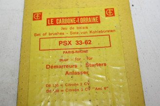 CHARBONS PSX 33-62 POUR DEMARREUR PARIS RHONE...CITROEN 2CV 3CV DS ...