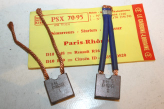 CHARBONS PSX 70-95 POUR DEMARREUR PARIS RHONE...ID DS 403 404 504 R16TS R15 R17