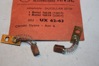 CHARBONS UX 62-63  POUR ALTERNATEURS DUCELLIER ...POUR CITROEN DYAN...
