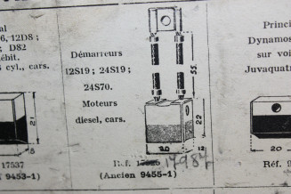 CHARBONS 9455/1 POUR DEMARREURS RENAULT...POUR RENAULT DIVERS AVANT...