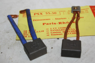 CHARBONS PSX 55-30 POUR DEMARREUR 12v PARIS RHONE...CITROEN 2CV PANHARD DYNA