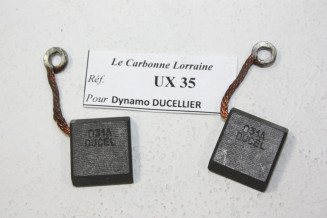 CHARBONS UX 35 POUR DYNAMOS DUCELLIER...403 404 4CV FREGATE VERSAILLES voir descriptif