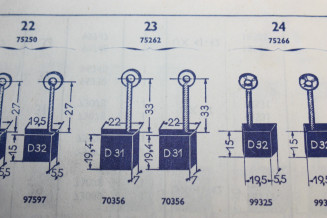 CHARBONS UX 35 POUR DYNAMOS DUCELLIER...POUR PEUGEOT 403 404 RENAUL...