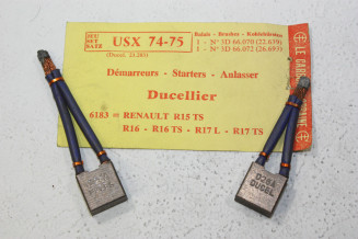 CHARBONS USX 74-75 POUR DEMARREUR 12V DUCELLIER...POUR R15TS R16TS R17L R17TS