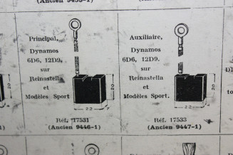 CHARBONS 17531/17533 POUR DYNAMOS RENAULT...POUR RENAULT DIVERS AVA...