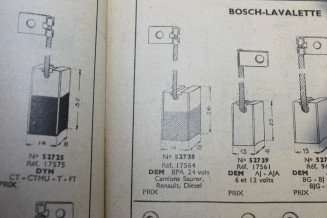 CHARBONS 17564 POUR DEMARREURS LAVALETTE-BOSCH...CAMIONS SAURER REN...
